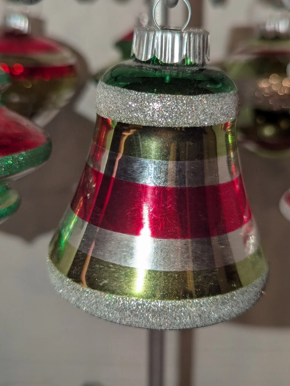 Set of 8 Christopher Radko Shiny Brite Glass Christmas Ornaments